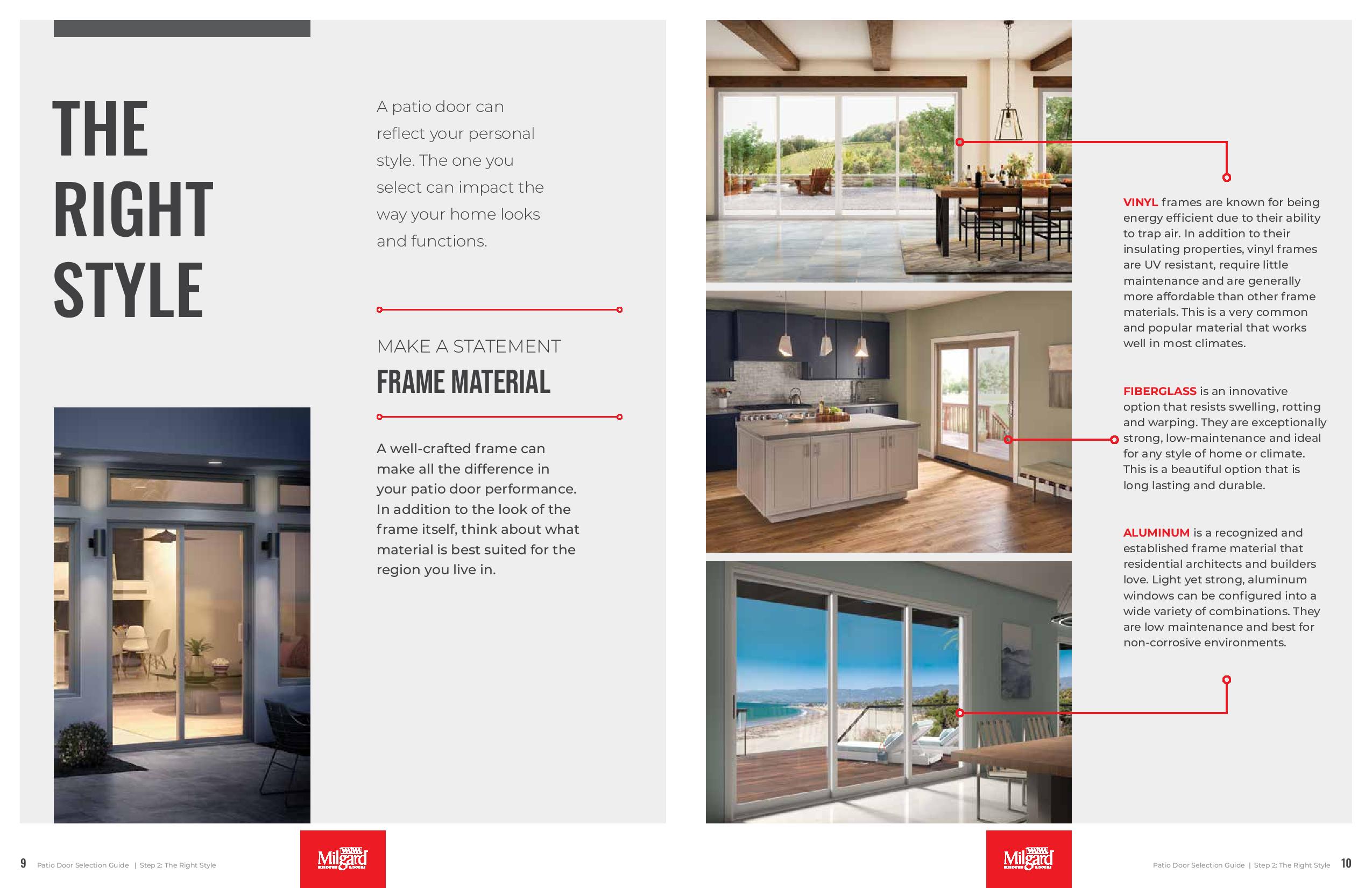 Milgard Patio Door Selection Guide