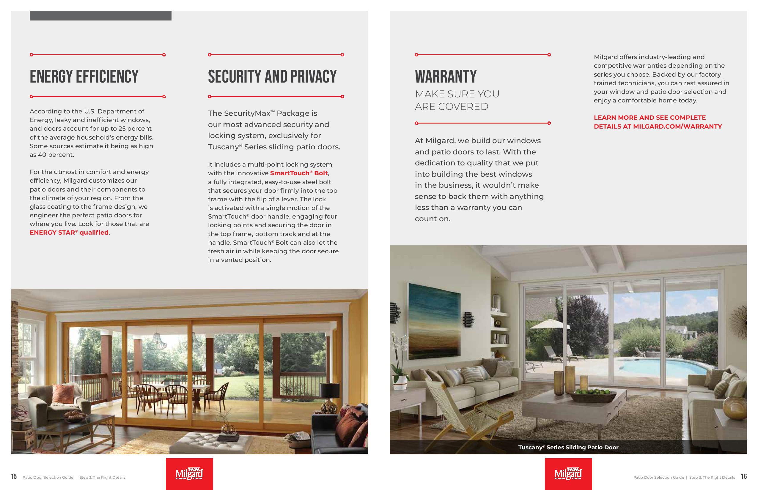 Milgard Patio Door Selection Guide